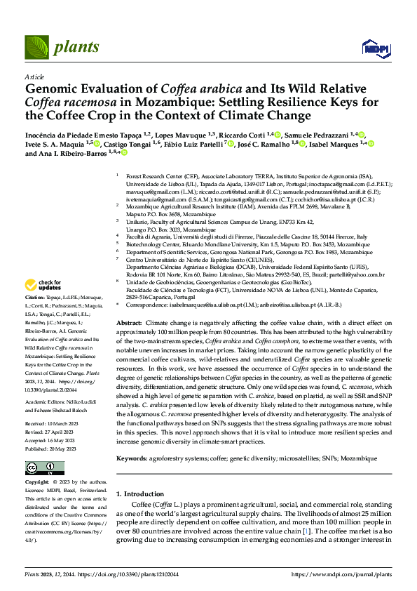 (PDF) Genomic Evaluation of Coffea arabica and Its Wild Relative Coffea ...