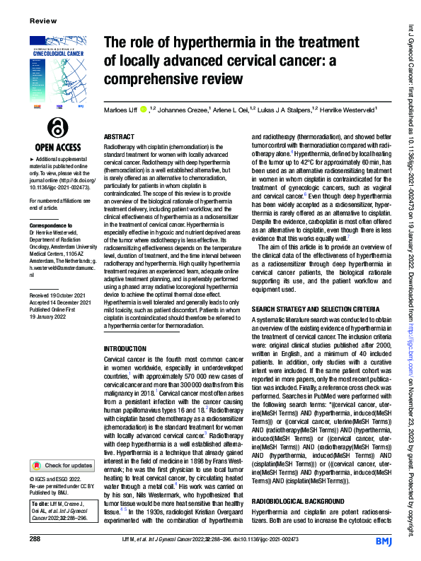 (PDF) The role of hyperthermia in the treatment of locally advanced ...
