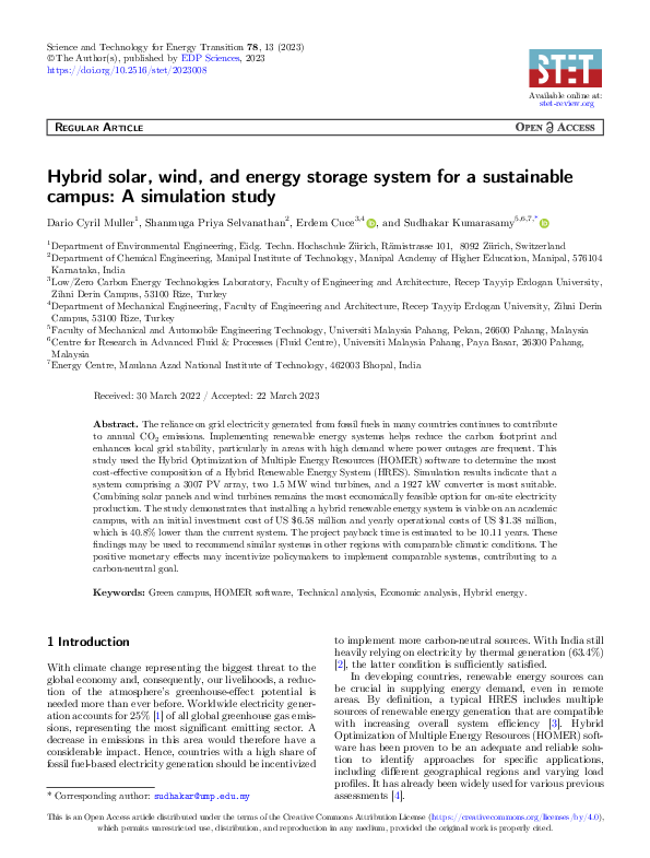 (PDF) Hybrid solar, wind, and energy storage system for a sustainable ...
