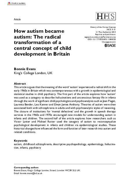 (PDF) How autism became autism