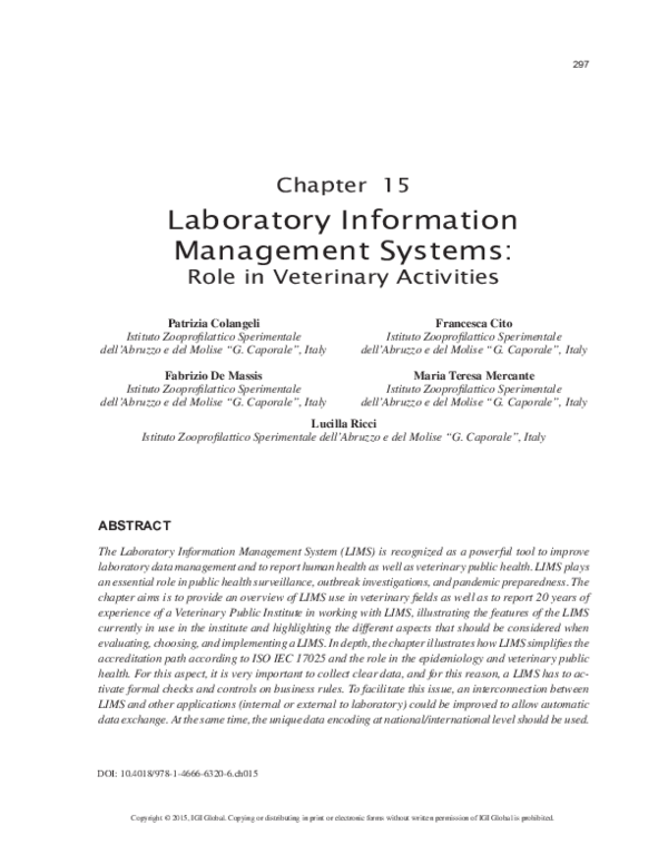 (PDF) Laboratory Information Management Systems