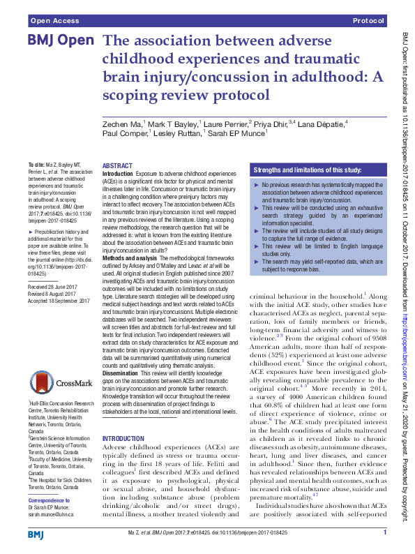 (PDF) The association between adverse childhood experiences and ...
