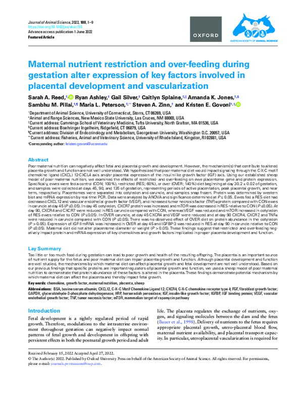 (PDF) Maternal nutrient restriction and over-feeding during gestation ...