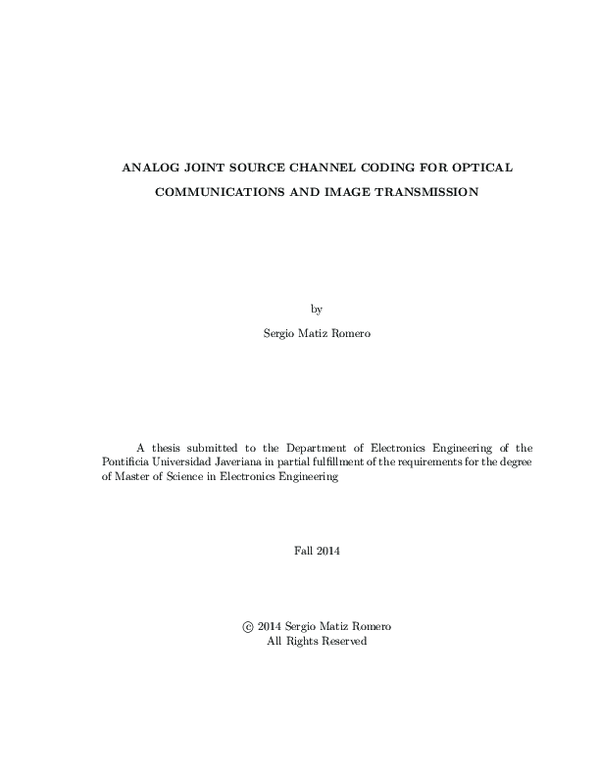 (PDF) Analog Joint Source Channel Coding for Wireless Optical ...