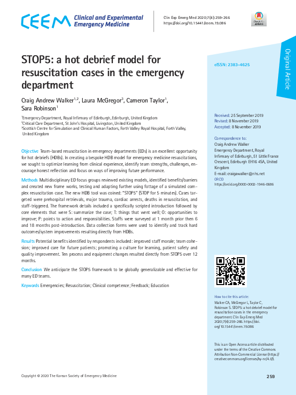 (PDF) STOP5: a hot debrief model for resuscitation cases in the ...