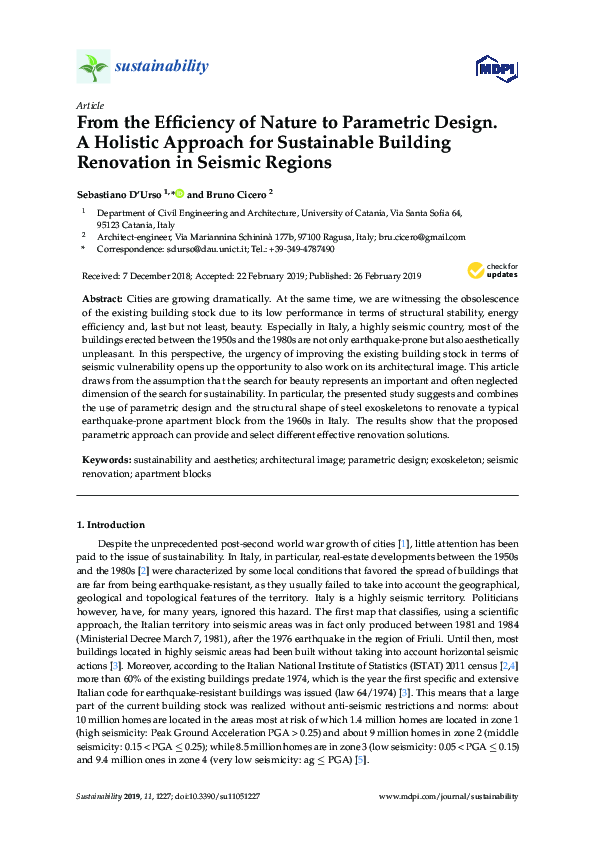 (PDF) From the Efficiency of Nature to Parametric Design. A Holistic ...