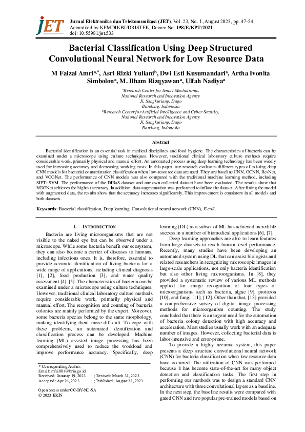 (PDF) Bacterial Classification Using Deep Structured Convolutional ...