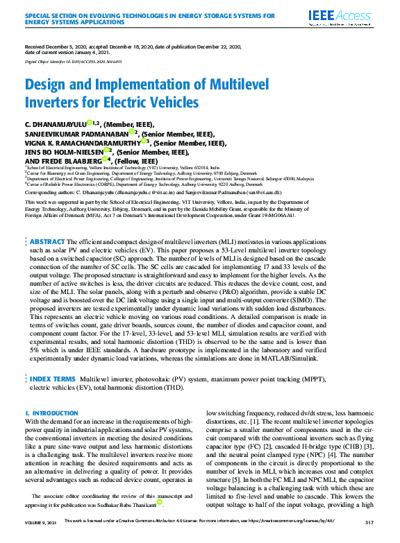 (PDF) Design and Implementation of Multilevel Inverters for Electric ...