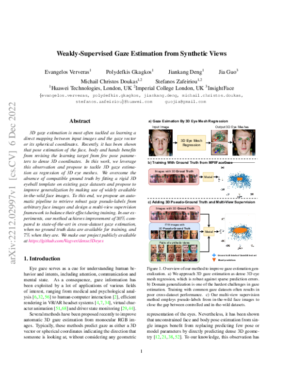 (PDF) Generalizing Gaze Estimation with Weak-Supervision from Synthetic ...