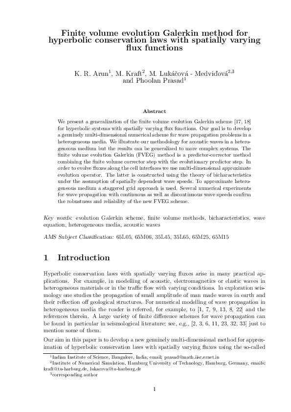 (PDF) Finite volume evolution Galerkin method for hyperbolic ...