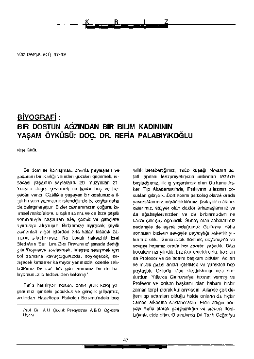 (PDF) Bi̇r Dostun Ağzindan Bi̇r Bi̇li̇m Kadininin Yaşam Öyküsü: Doç. Dr ...