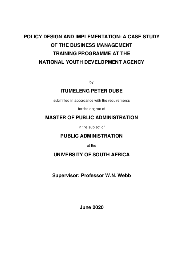 (PDF) Policy design and implementation : a case study of the Business ...