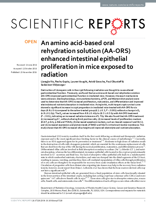 (PDF) An amino acid-based oral rehydration solution (AA-ORS) enhanced ...