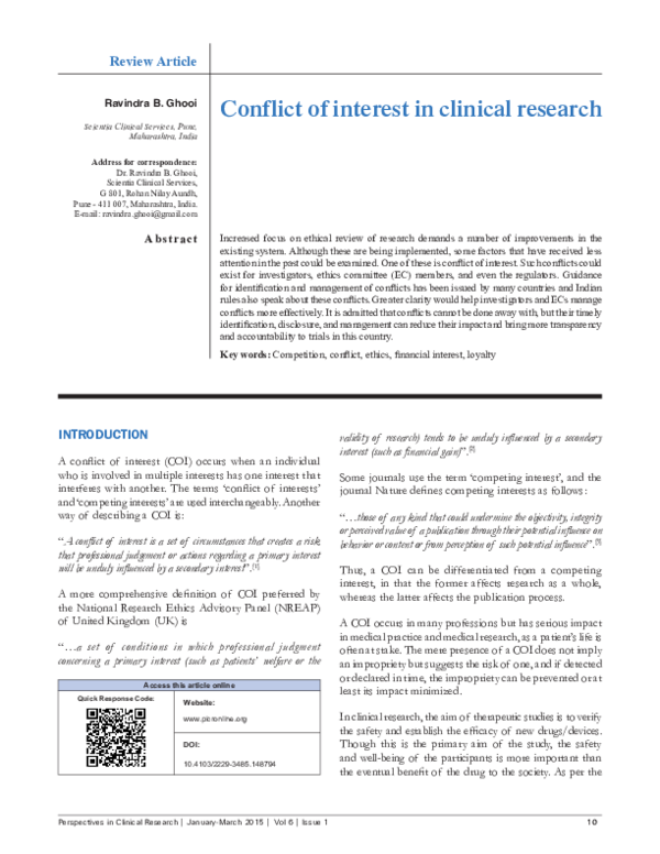 Conflicts of Interest and An Approach to Managing Them visual data 3