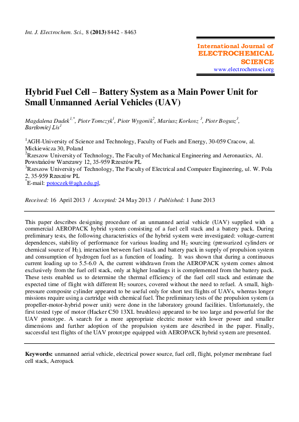 (PDF) Hybrid Fuel Cell – Battery System as a Main Power Unit for Small ...