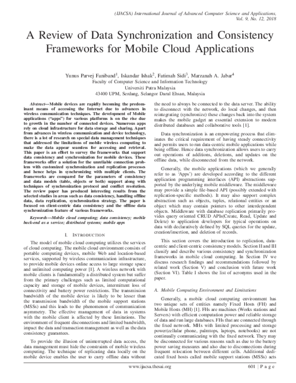 (PDF) A Review of Data Synchronization and Consistency Frameworks for ...