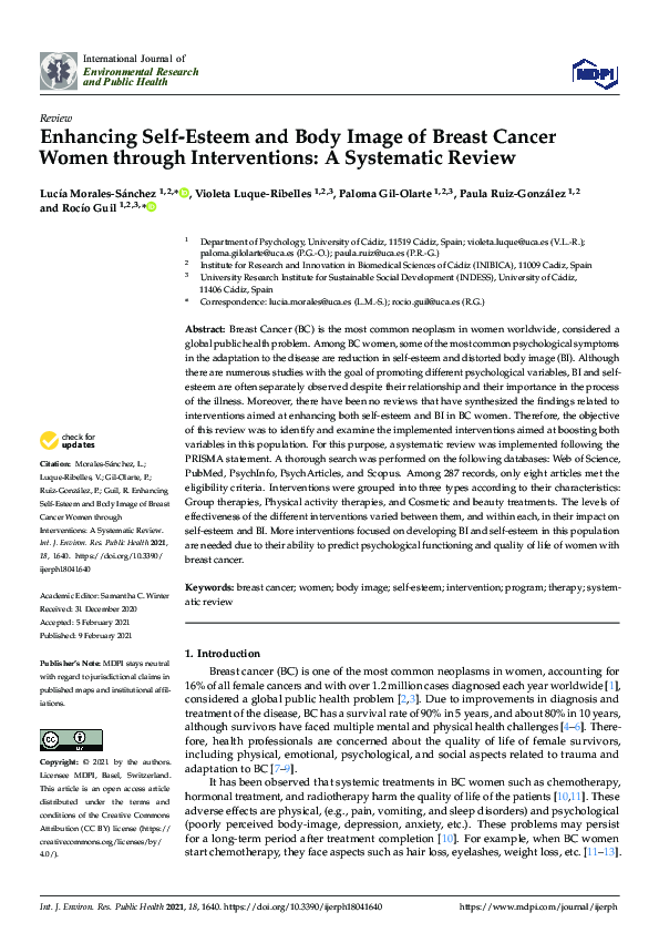 (PDF) Enhancing Self-Esteem and Body Image of Breast Cancer Women ...