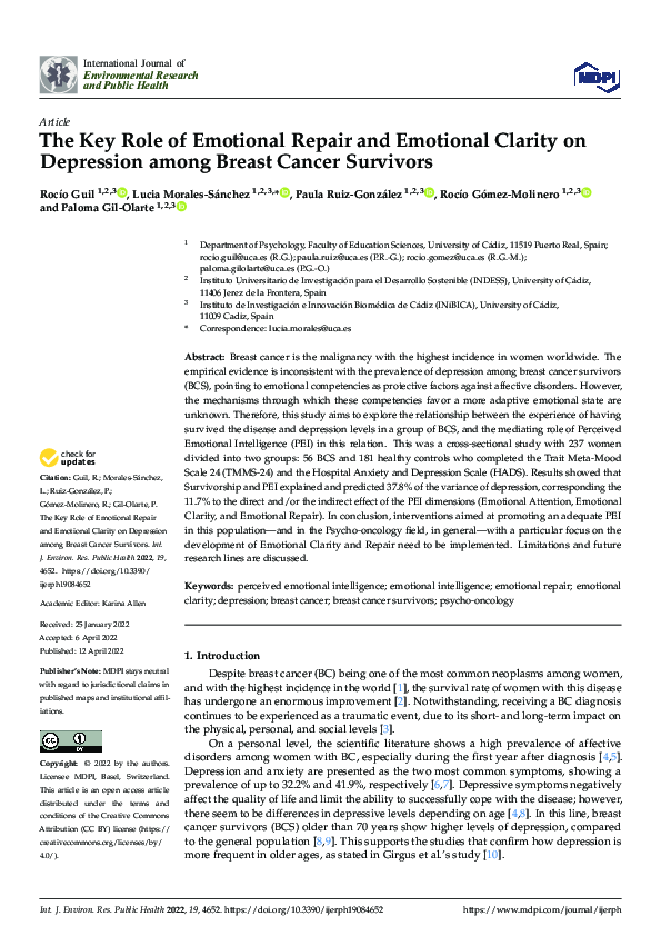 (PDF) The Key Role of Emotional Repair and Emotional Clarity on ...
