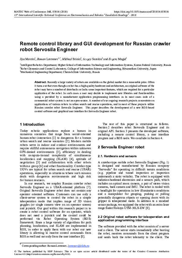 (PDF) Remote control library and GUI development for Russian crawler ...