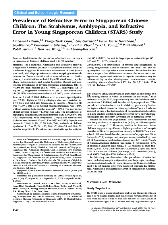 (PDF) Prevalence of Refractive Error in Singaporean Chinese Children ...