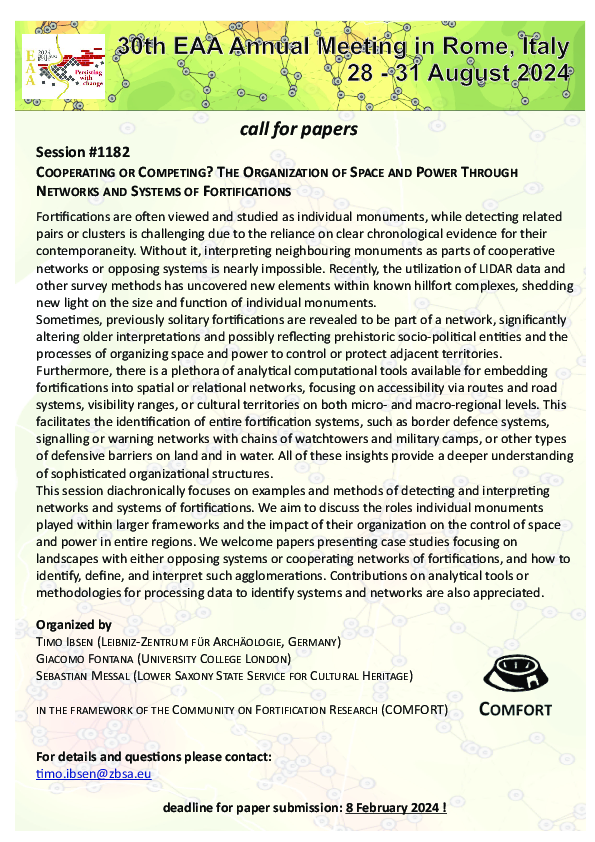 (PDF) call for papers for EAA Rome 2024 - session #1182: Cooperating or ...