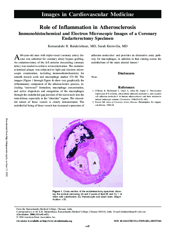 (PDF) Role of Inflammation in Atherosclerosis