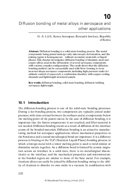 (PDF) Diffusion bonding of metal alloys in aerospace and other applications