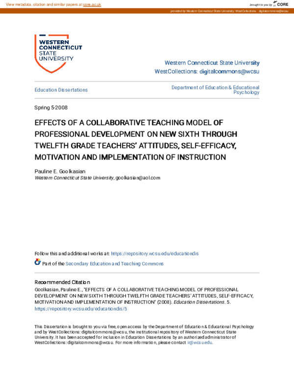 (PDF) Effects of a collaborative teaching model of professional ...