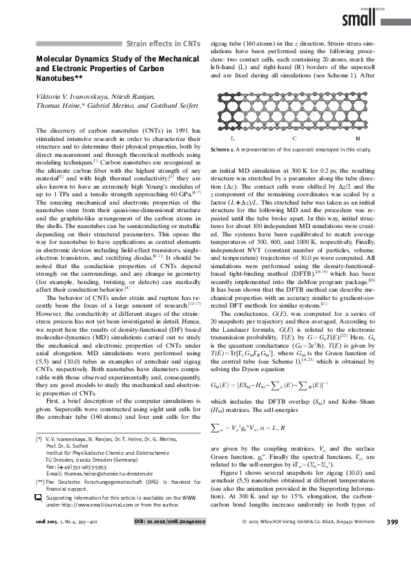 (PDF) Molecular Dynamics Study of the Mechanical and Electronic ...