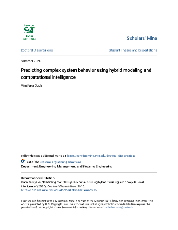 (PDF) Predicting complex system behavior using hybrid modeling and ...