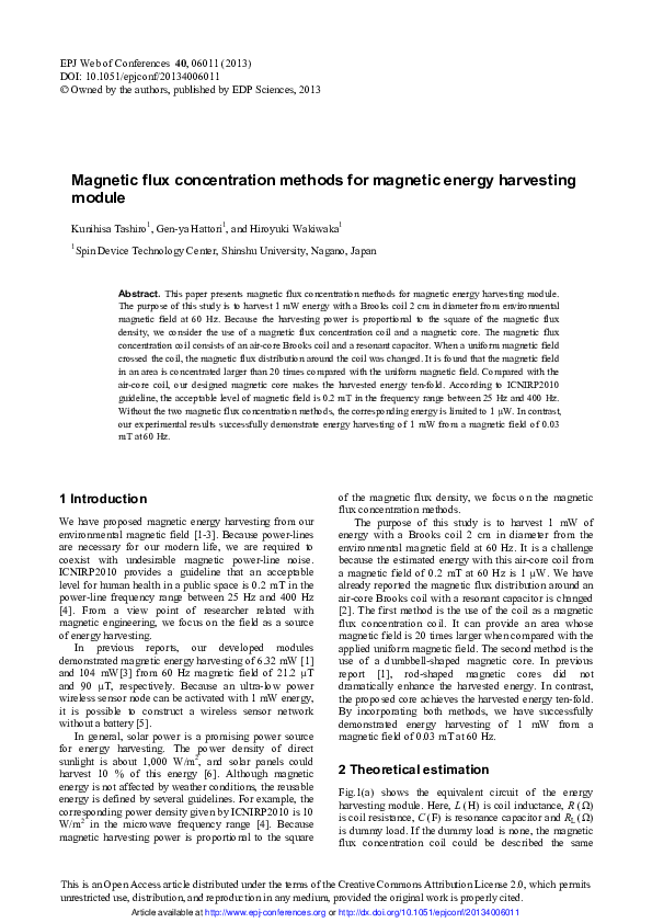 (PDF) Magnetic flux concentration methods for magnetic energy ...