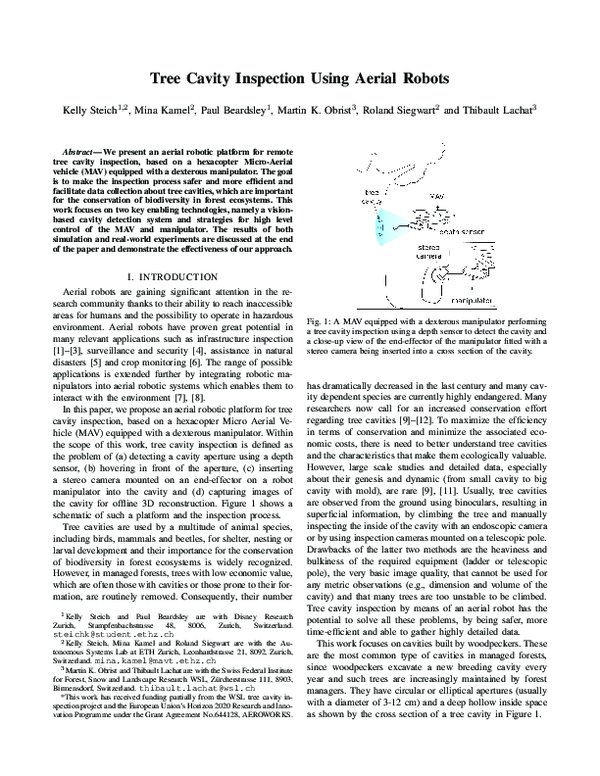 (PDF) Tree cavity inspection using aerial robots