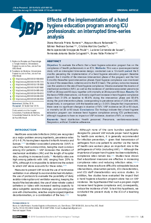 (PDF) Effects of the implementation of a hand hygiene education program ...