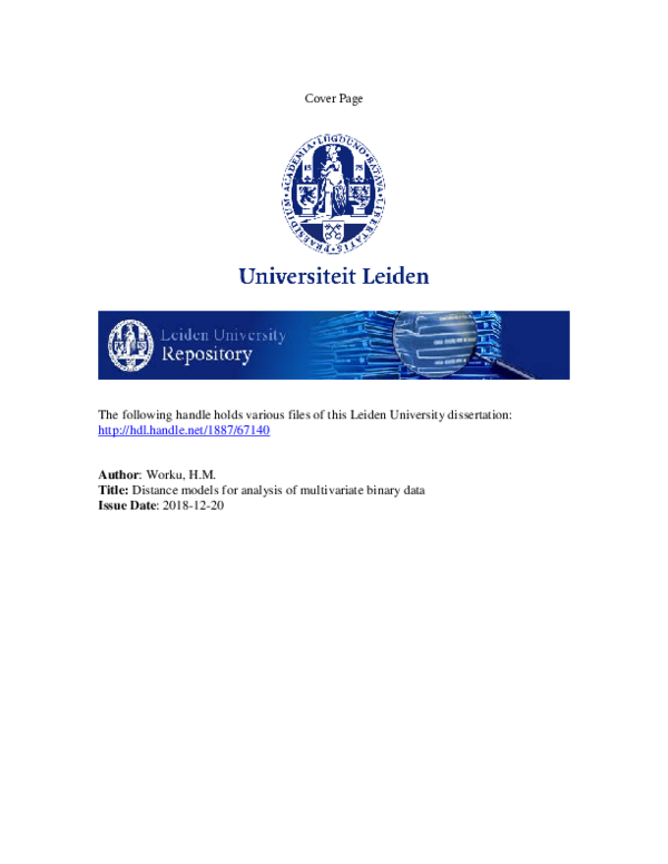 (PDF) Distance models for analysis of multivariate binary data
