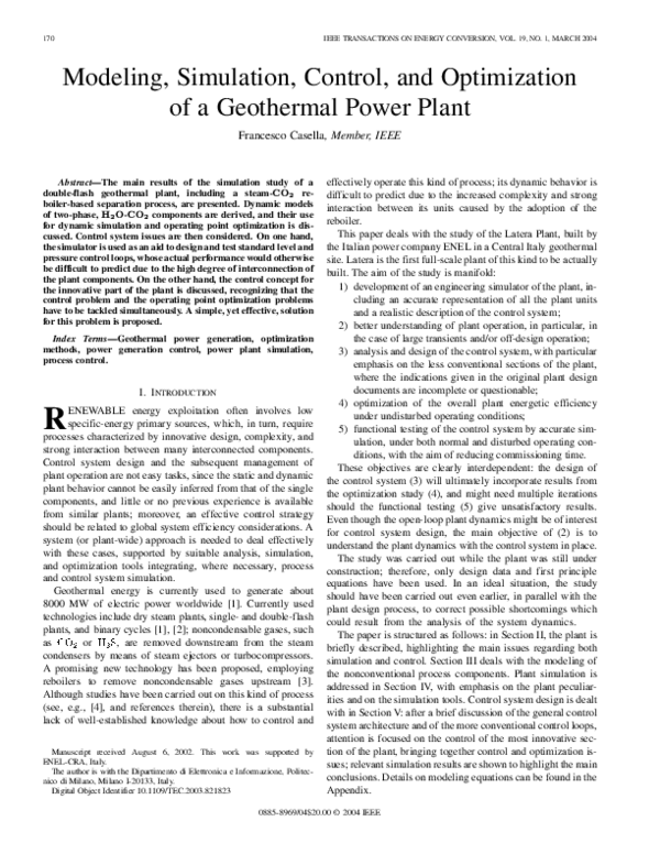 (PDF) Modeling, Simulation, Control, and Optimization of a Geothermal ...