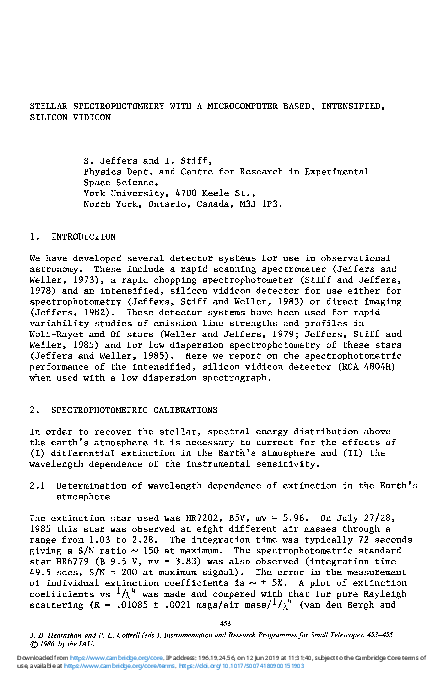 (PDF) Stellar spectrophotometry with a microcomputer based, intensified ...