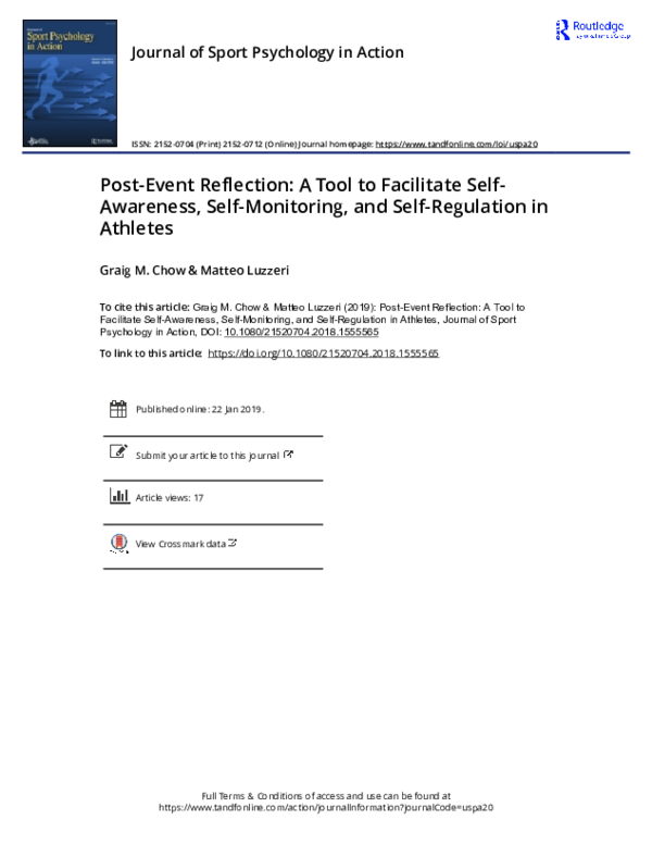 (PDF) Post-Event Reflection: A Tool to Facilitate Self-Awareness, Self ...