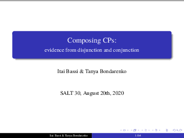(PDF) Composing CPs: Evidence from disjunction and conjunction