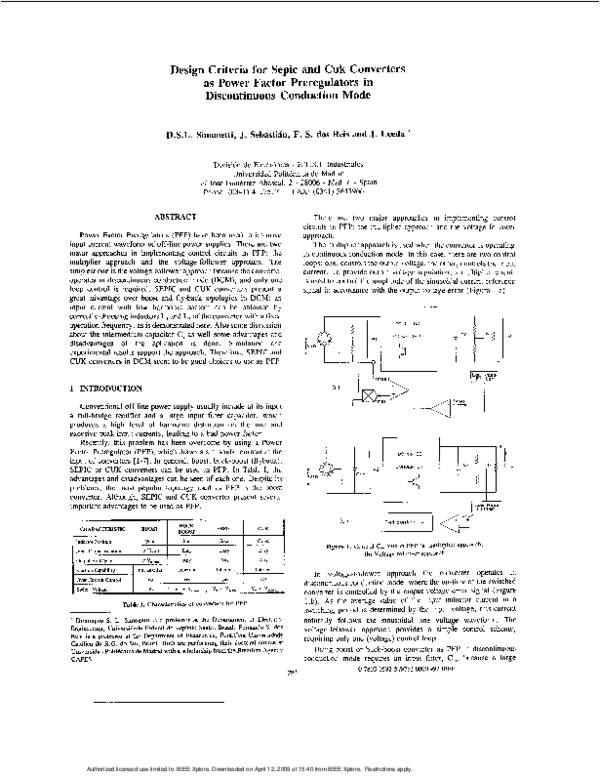 (PDF) Design criteria for SEPIC and Cuk converters as power factor ...