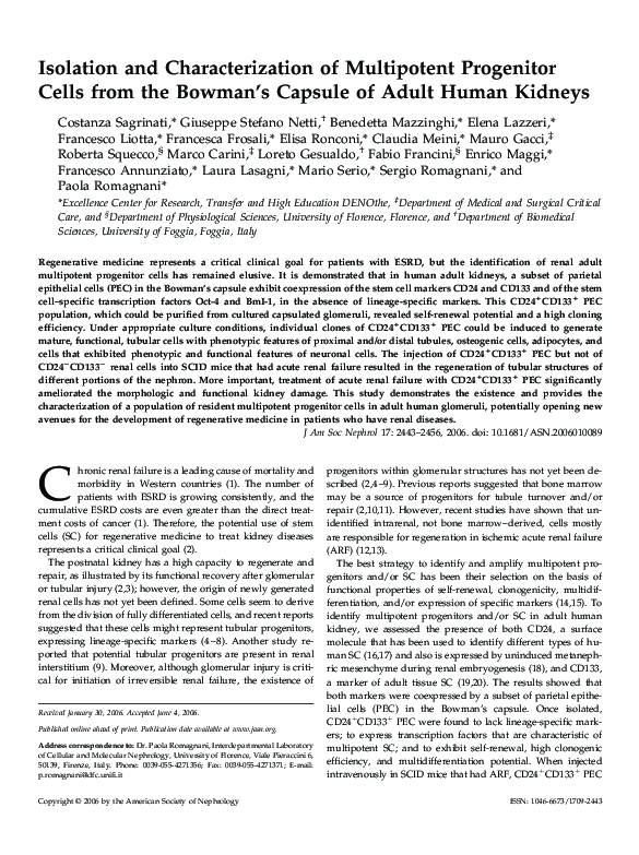 (PDF) Isolation and Characterization of Multipotent Progenitor Cells ...