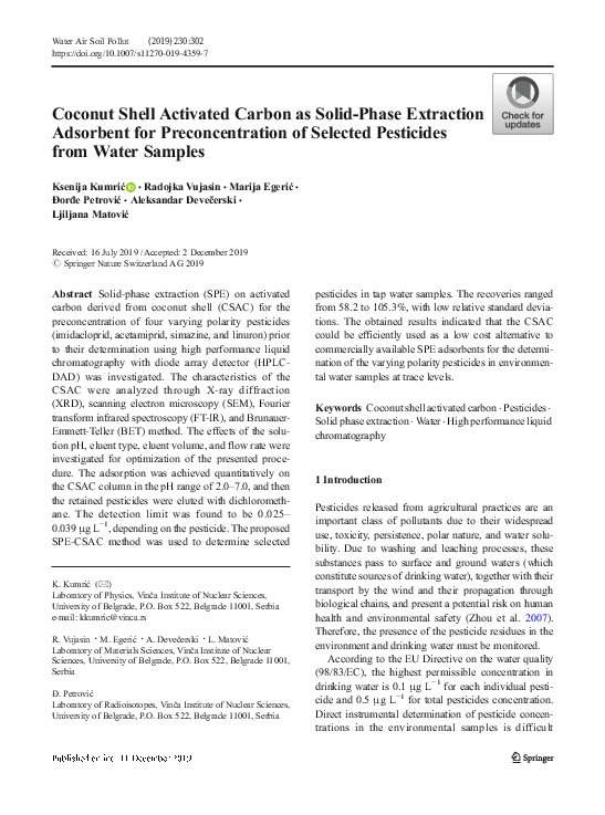 (PDF) Coconut Shell Activated Carbon as Solid-Phase Extraction ...