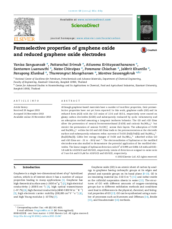 (PDF) Permselective properties of graphene oxide and reduced graphene ...