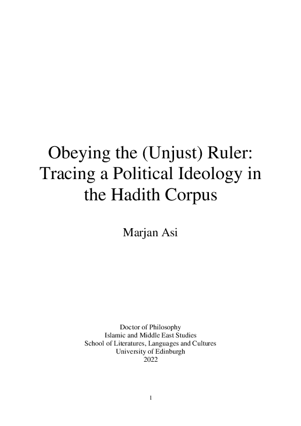 (PDF) Obeying the (Unjust) Ruler: Tracing a Political Ideology in the ...
