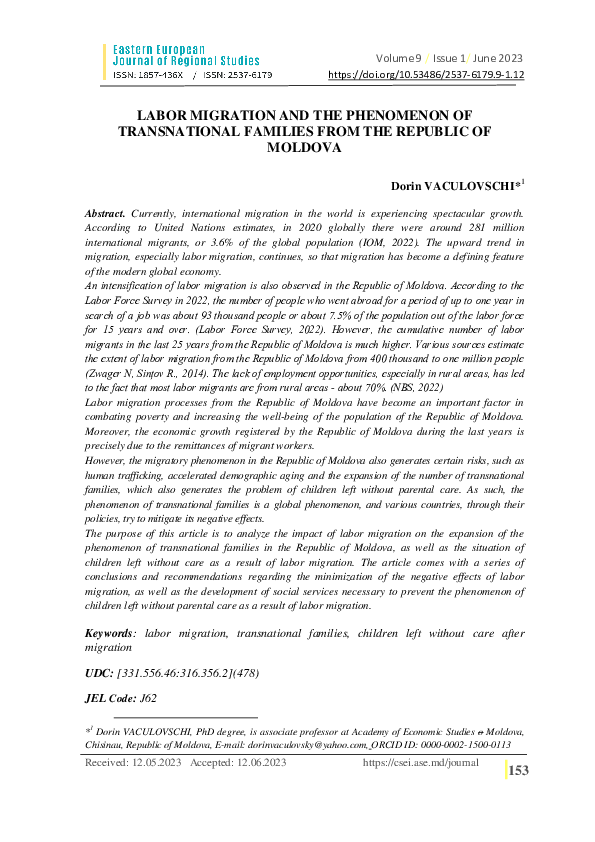 (PDF) Labor migration and the phenomenon of transnational families from ...