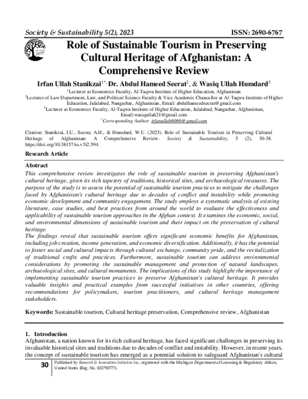 (PDF) Role of Sustainable Tourism in Preserving Cultural Heritage of ...
