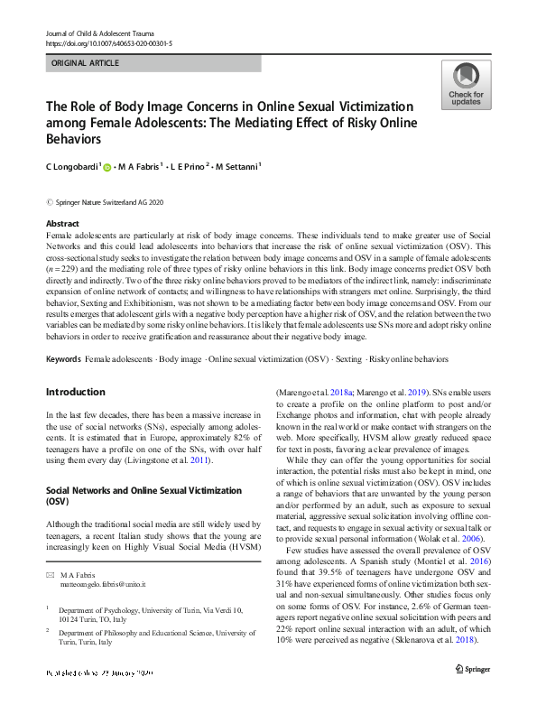 (PDF) The Role of Body Image Concerns in Online Sexual Victimization ...