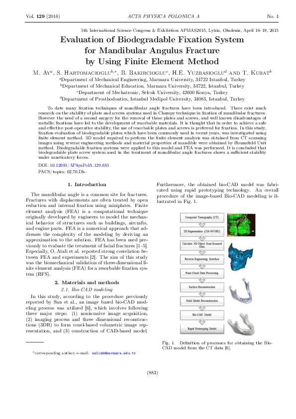 (PDF) Evaluation of Biodegradable Fixation System for Mandibular ...