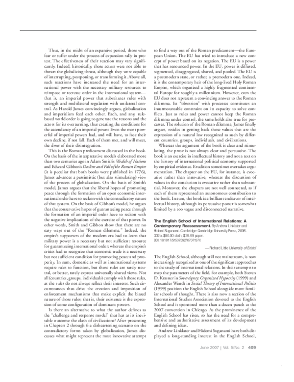 (PDF) The English School of International Relations: A Contemporary ...