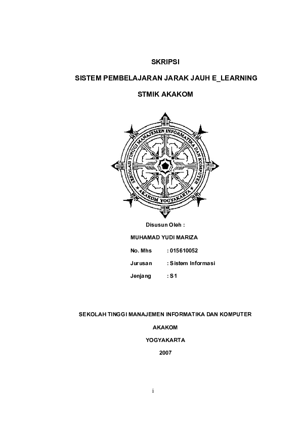 (DOC) Sistem Pembelajaran Jarak Jauh E_Learningstmik Akakom