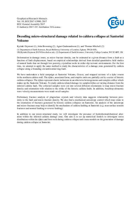 (PDF) Decoding micro-structural damage related to caldera collapse at ...